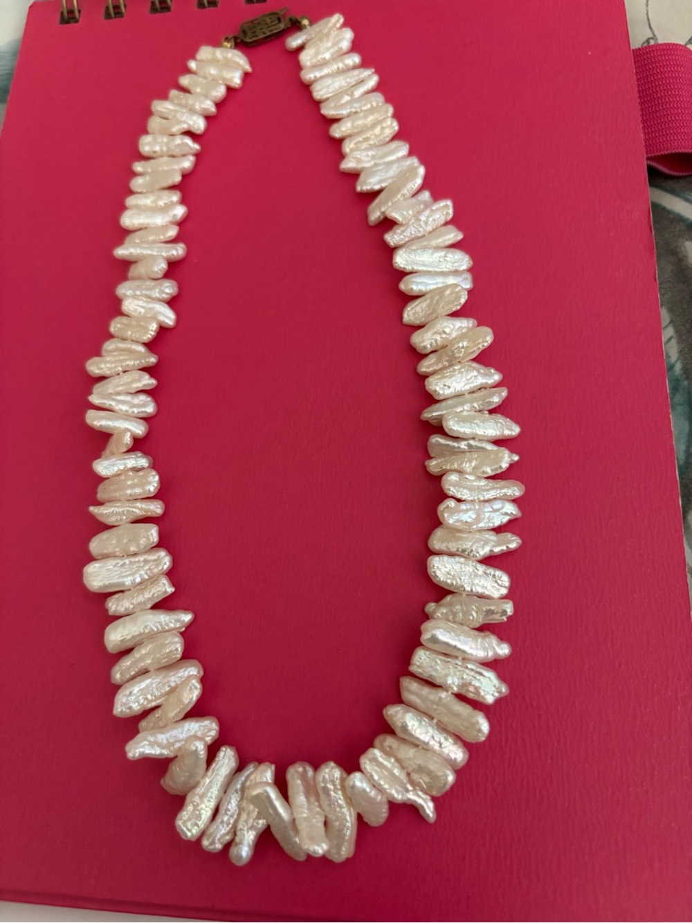 Baroque Freshwater Pearl Stick Necklace in Cream